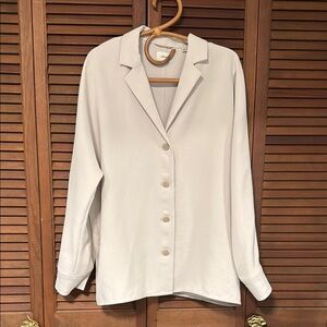 Aritzia Wilfred Freeform Shirt Crepe Matte Pearl Small